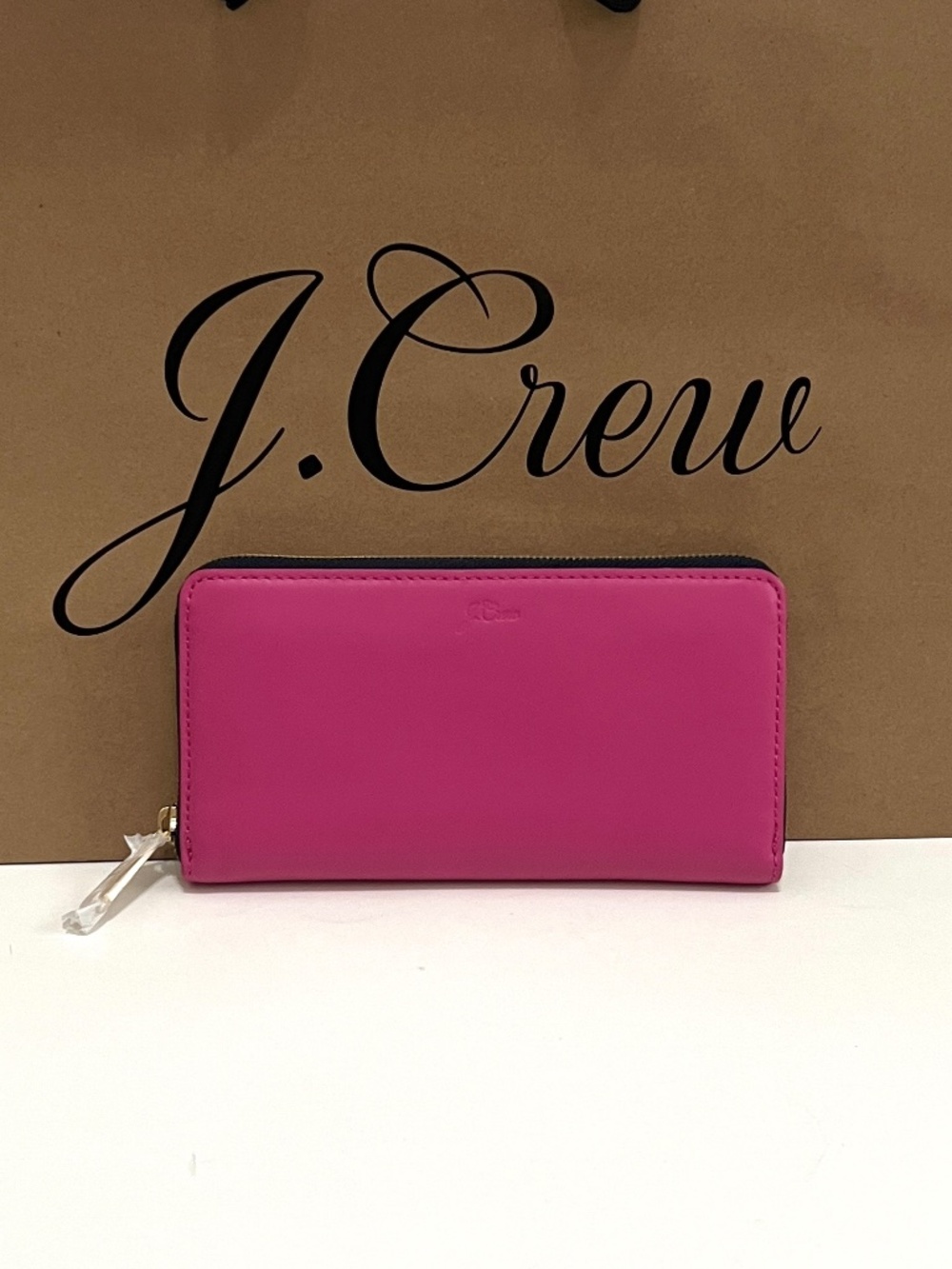 NWT J. Crew Italian Leather Continental Wallet - Crisp Begonia
